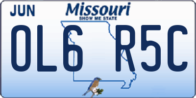 MO license plate OL6R5C
