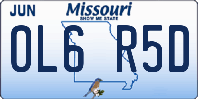 MO license plate OL6R5D
