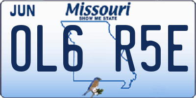 MO license plate OL6R5E