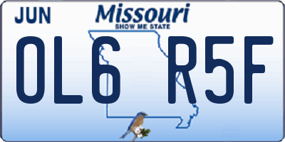 MO license plate OL6R5F
