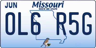 MO license plate OL6R5G