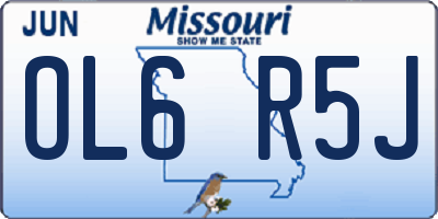 MO license plate OL6R5J