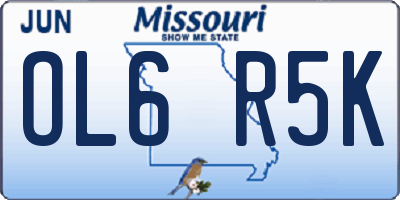 MO license plate OL6R5K