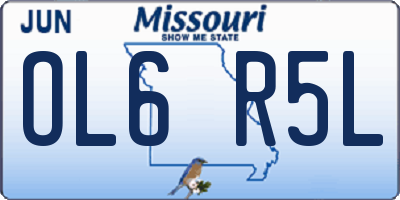 MO license plate OL6R5L