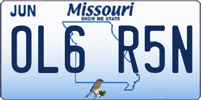 MO license plate OL6R5N