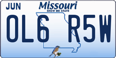 MO license plate OL6R5W