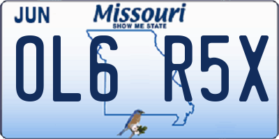 MO license plate OL6R5X
