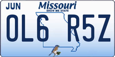 MO license plate OL6R5Z