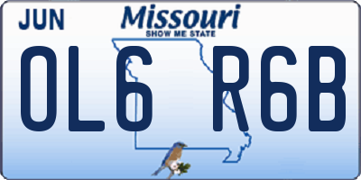 MO license plate OL6R6B