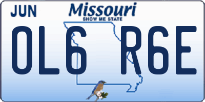 MO license plate OL6R6E