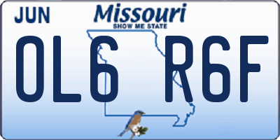 MO license plate OL6R6F