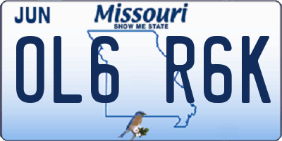 MO license plate OL6R6K