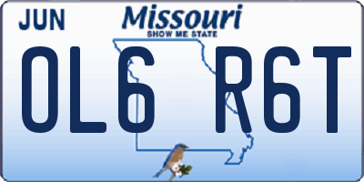 MO license plate OL6R6T