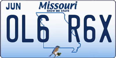 MO license plate OL6R6X