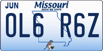 MO license plate OL6R6Z