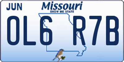 MO license plate OL6R7B