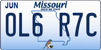MO license plate OL6R7C