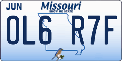 MO license plate OL6R7F