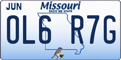 MO license plate OL6R7G