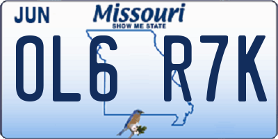 MO license plate OL6R7K