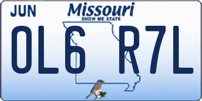 MO license plate OL6R7L
