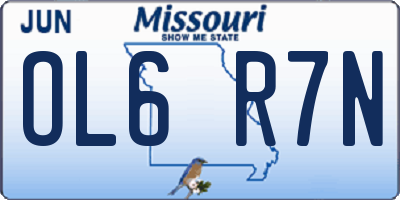 MO license plate OL6R7N