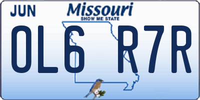 MO license plate OL6R7R