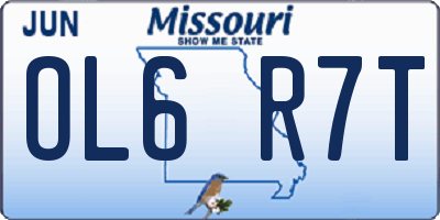 MO license plate OL6R7T