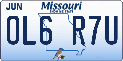 MO license plate OL6R7U