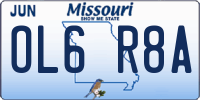 MO license plate OL6R8A
