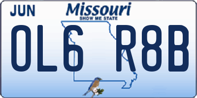 MO license plate OL6R8B