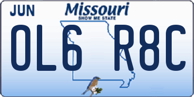 MO license plate OL6R8C