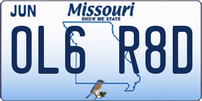 MO license plate OL6R8D