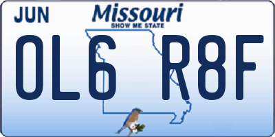 MO license plate OL6R8F