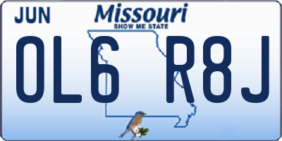 MO license plate OL6R8J