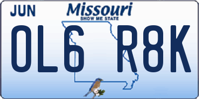 MO license plate OL6R8K