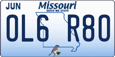 MO license plate OL6R8O