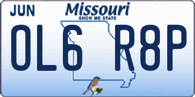 MO license plate OL6R8P