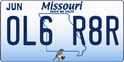 MO license plate OL6R8R
