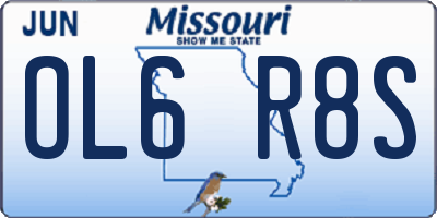 MO license plate OL6R8S
