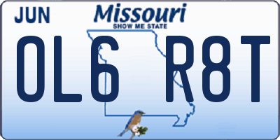 MO license plate OL6R8T