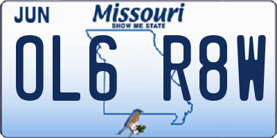 MO license plate OL6R8W