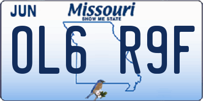 MO license plate OL6R9F
