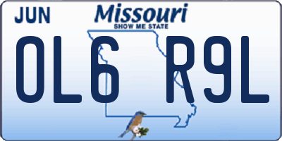 MO license plate OL6R9L