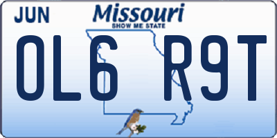 MO license plate OL6R9T