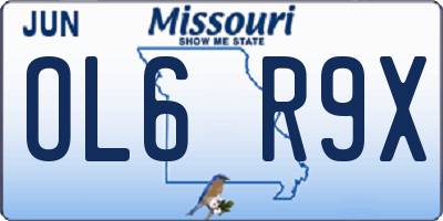 MO license plate OL6R9X