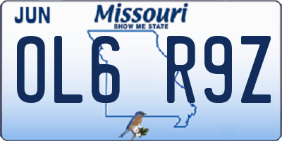 MO license plate OL6R9Z