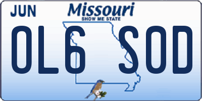 MO license plate OL6S0D