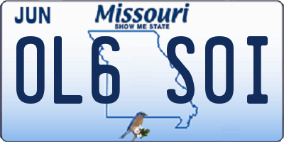 MO license plate OL6S0I