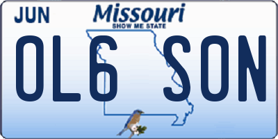 MO license plate OL6S0N